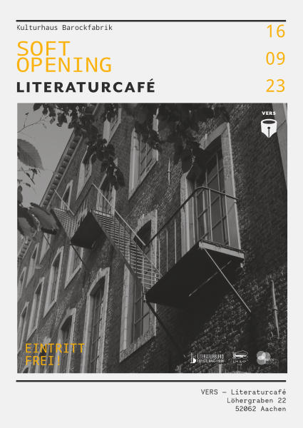Deckblatt des Flyer zum Soft-Opening des Literaturcafés am 16.09.2023.