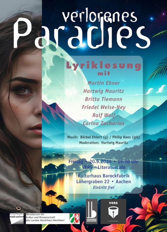 Veranstaltungsflyer zur Lesung "Verlorenes Paradies"