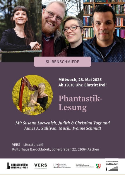 Flyer zur Phantastik-Lesung am 28.05.2025.