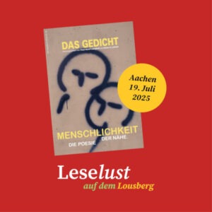 Veranstaltungsbanner zur Lesung mit dem Cover der neuesten Ausgabe und dem Datum.