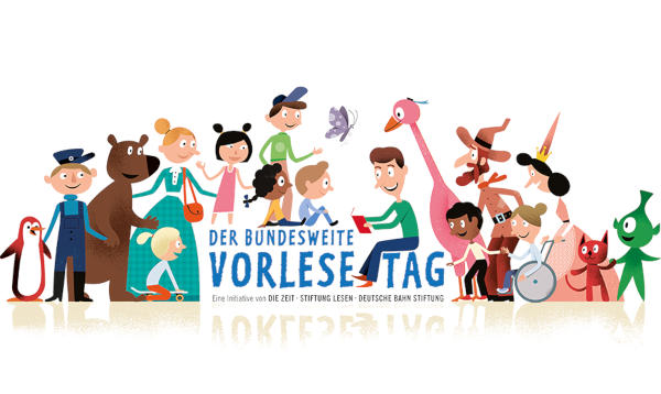 Banner mit dem Schriftzug „Der bundesweite Vorlesetag“.