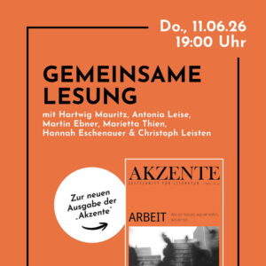 Plakat (Ausschnitt) zur gemeinsamen Akzente-Lesung am 11.06.26.