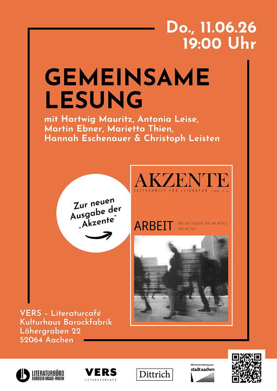 Plakat zur gemeinsamen Akzente-Lesung am 11.06.26.