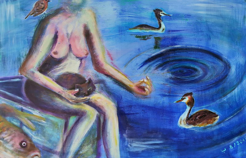 Gemälde (Acryl auf Leinwand) von Birgit Bodden – inspiriert von einer Gedichtzeile der Autorin Sigune Schnabel. Bild: © Birgit Bodden